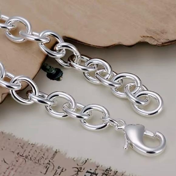 Silver Basic Chain Bracelet For Woman and Men 8” - Picture 2 of 4